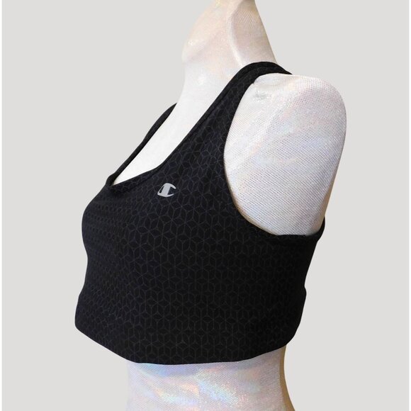 Champion Sports Bra Reversible Racerback XL Black Gray Double Dry Active Wear - Picture 2 of 8